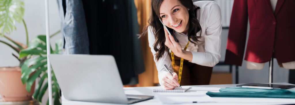ecommerce-small-business-and-phone-call-woman