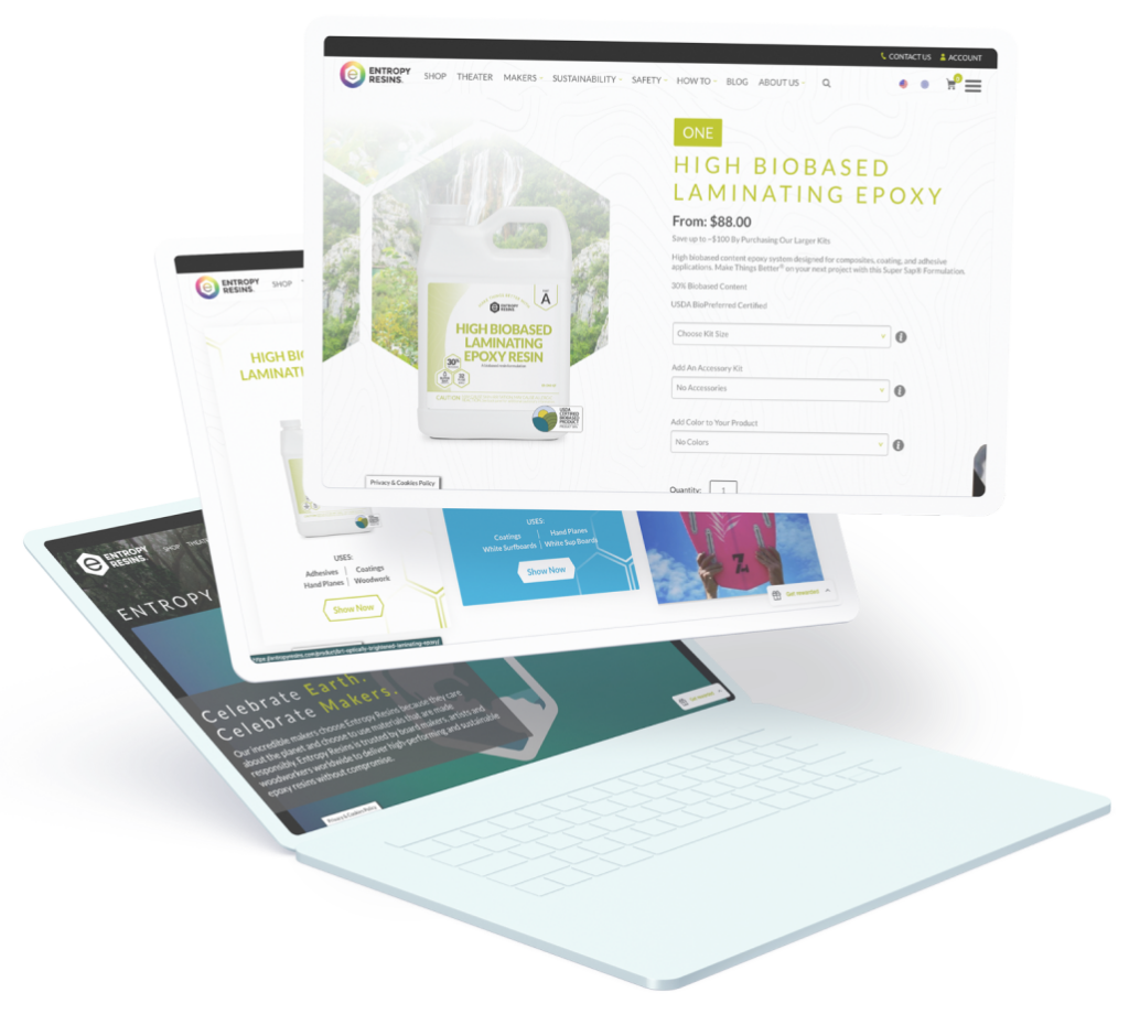 Laptop with Entropy Resins website