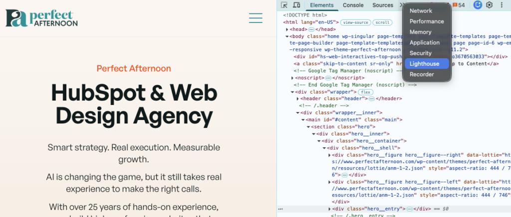 Agent Ready Website- Chrome Canary Lighthouse