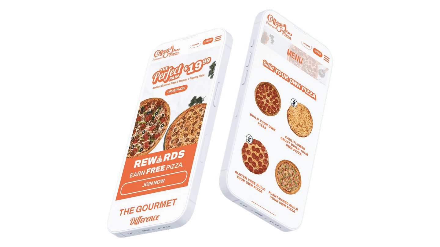 Cottage Inn Pizza mobile web design